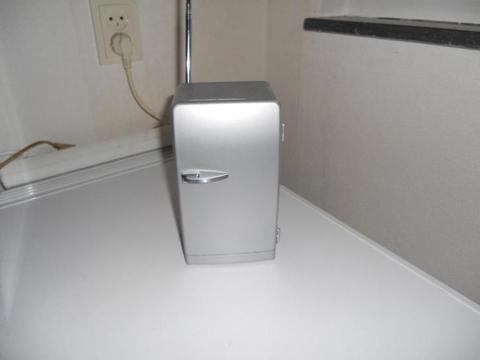 Splinter Nieuw koelkast met radio er in met antenne Fm en Am