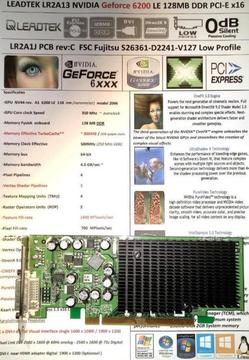 Leadtek NVIDIA Geforce 6200 LE Turbo 512MB Low Profile PCI-E
