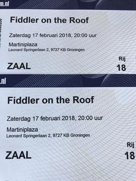 2x Fiddler on the roof 17-2 Groningen kaartjes