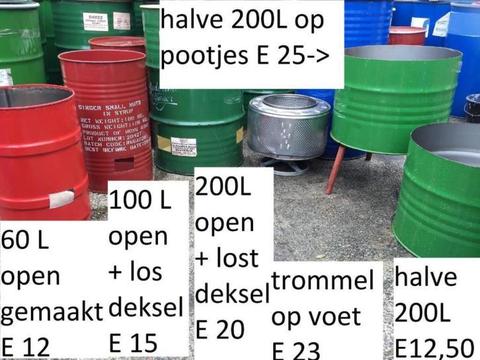 vaten drums 200 110 100 60 liter oliedrums olievaten olievat