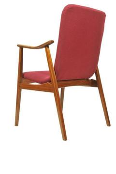 Retro Vintage set van 2 teak fauteuils/stoelen met hoge zit