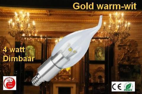 E14 Candle-tip 4w GOLD-Warmwit dimbaar