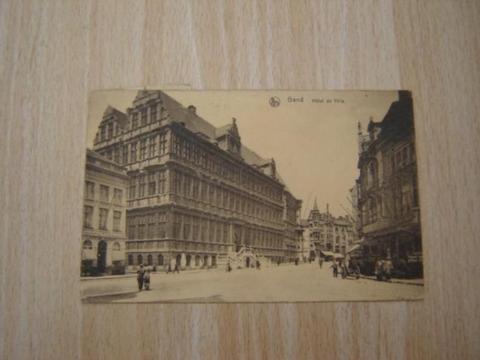 oude postkaart:Gent-hotel de ville-stadhuis