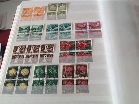 10 blokjes postzegels Zwitserland gest