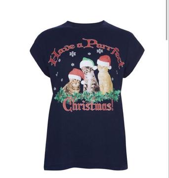 Purrfect christmas katten kerst top t-shirt