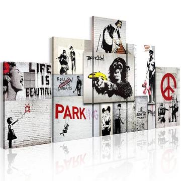 Schilderijen BANKSY afmeting 80 x 60 cm t/m 240 x 112 cm