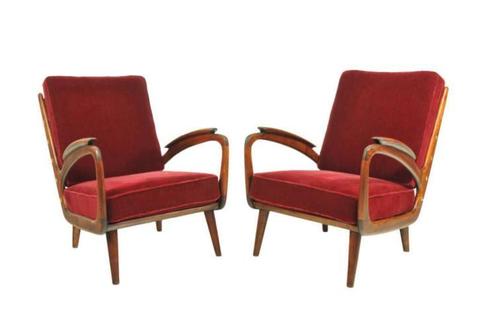 2 x Retro Vintage zeldzame fauteuils/stoelen uit de jaren 50