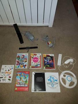 Wii + 6 spellen, Mario Kart, Super Mario Bros, Mario Galaxy