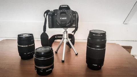 Canon EOS 500D zwart incl 4 lenzen!