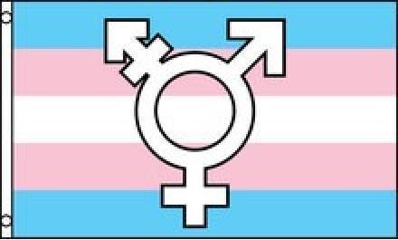 Transgender vlag met symbool 90 x 150 cm en alle LGBT deco