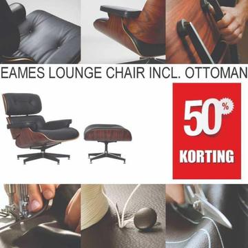 T/M 80% KORTING * Eames lounge chair incl. ottoman