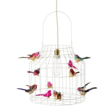 Hanglamp vogels wit medium