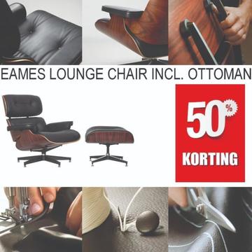 OP=OP * Eames lounge chair * Zwart leren stoel !!