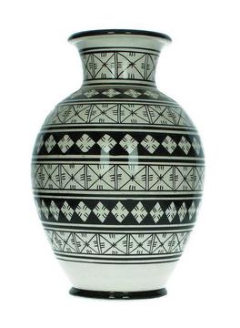 *TIP* Marokkaanse vaas 33cm zwart-wit 3 2470 GR