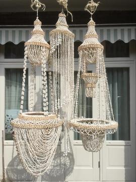 Bijzondere Vintage schelpen (lampen) hangers