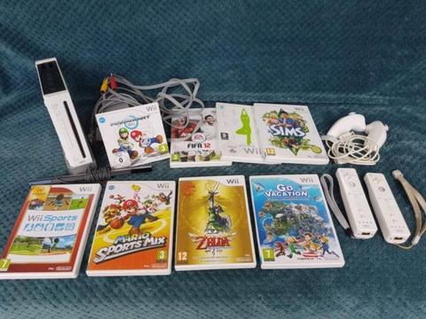 Wii met 8 spellen oa Zelda Skyward Sword en Mario Sports mix