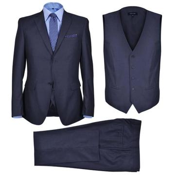 vidaXL Driedelig pak voor mannen maat 50 marineblauw