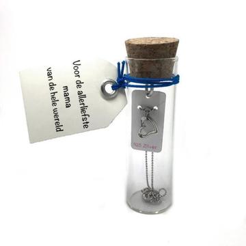 Zilveren sieraden in een flesje, moederdag tip uniek cadeau