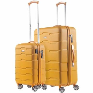 Carryon transfer kofferset okergeel set 2 koffers 92 en 32 l