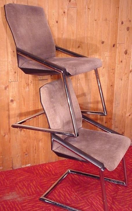2 vintage Retro SITAG Swiss Design kantoor stoelen