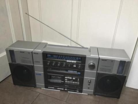 philips draagbare radio cassette