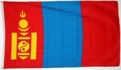 Mongolie vlag 90 x 150 cm,Aziatische vlaggen