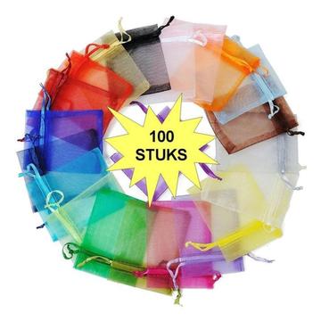Fako Bijoux® Organza Zakjes 7x9cm Mix - 100 Stuks