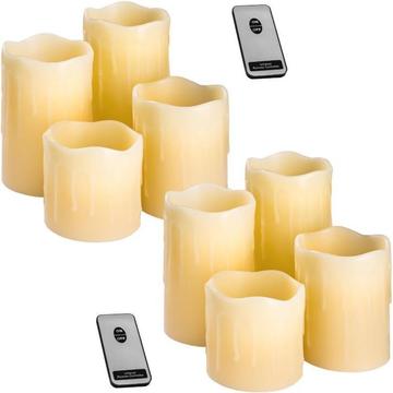 2 sets van 4 led kaarsen met afstandsbediening - 402889