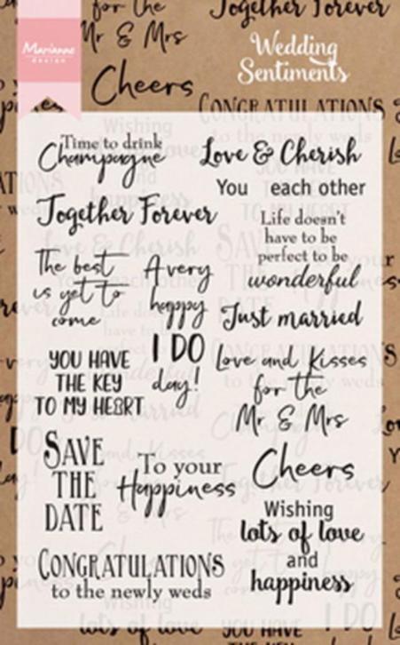 Wedding Sentiments clear stamps Marianne Design