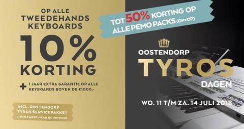 Tyros Actie Dagen: 10% korting op alle tweedehands keyboards