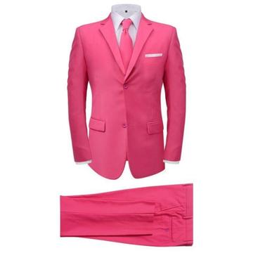 vidaXL Tweedelig pak met stropdas roze mannen maat 48