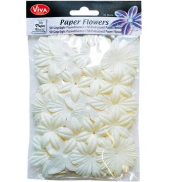 Viva Decor Paper Flowers crème assorti 5 modellen 50 stuks