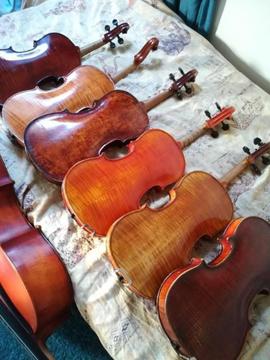 6 mooie oude violen plus cello, viool antiek