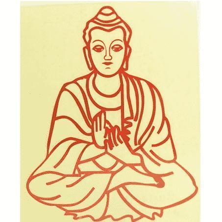 Sticker Buddha Rood