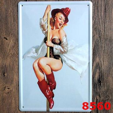 vintage retro reclame bord bordje sixties Pinup girls