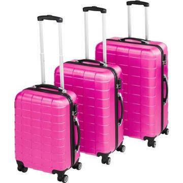 kofferset Trolleyset 3-dlg hardshell roze - 402671