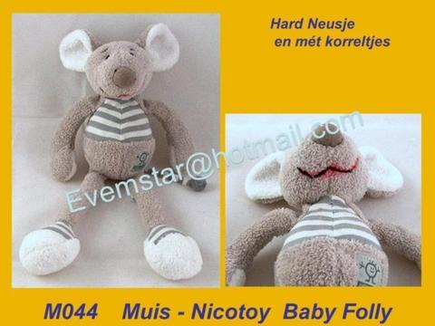M044 Muis - Nicotoy : grijs muisje Baby Folly