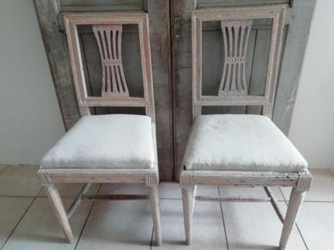 2 Gustaviaanse antieke stoelen, Zweeds, Gustaviaans