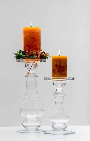 Shine glazen Candle Holder 21cm hoog *11,5cm breed laagste