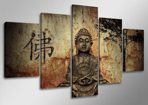 Boeddha schilderij 5-luik (160x80) | Best verkocht!
