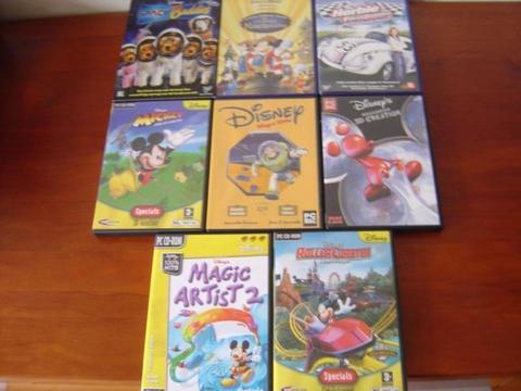 Acht Originele Disney DVD's en PC CD Rom's