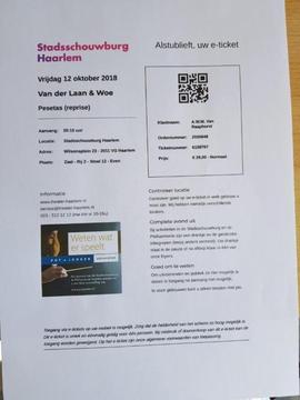 Kaartjes Van der Laan & Woe 12 oktober 2018 Haarlem