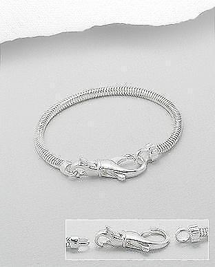 Zilveren bead - slangen armband 21,25 cm