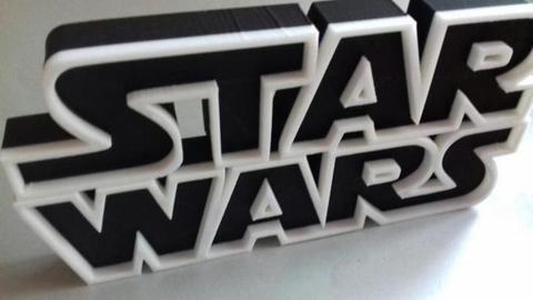 STAR WARS 3D Logo zwart/wit 20cm