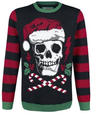 Ugly Christmas Sweater - Skull - Sweaters / Truien - zwart