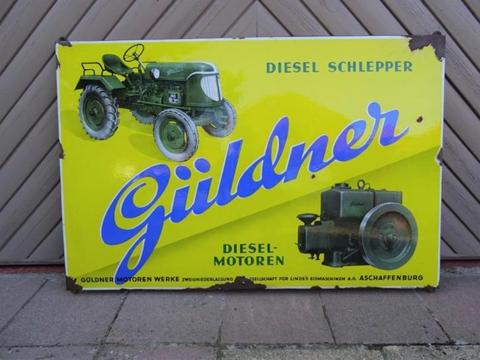emaille reclamebord GULDNER tractor