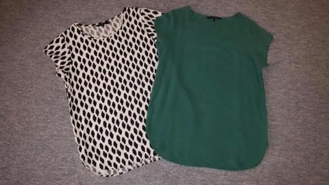 2 mooie langere tops zwart/wit+groen v. Vero Moda mt L NIEUW