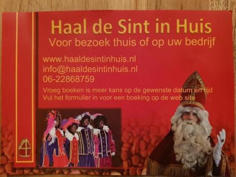 Wilt U een huis bezoek van Sinterklaas en zijn Pieten