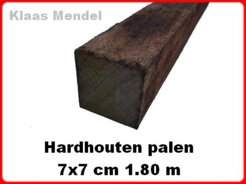 Hardhouten palen 7x7cm 1.80 m € 9,00 p/s