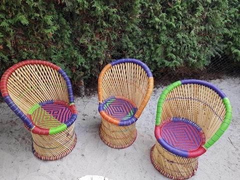 Te koop handgemaakte bamboe (kinder) stoel, vele kleuren